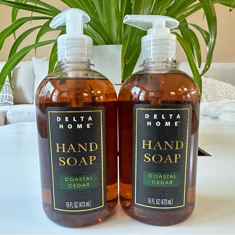 2 Bottles Delta Home Coastal Cedar Hand Soap 16 Fl Oz ea